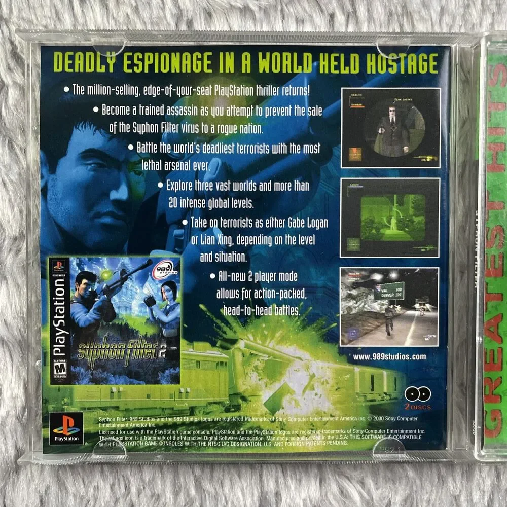 Syphon Filter (Sony PlayStation 1, 1999) PS1 Greatest Hits Disc Case Manual